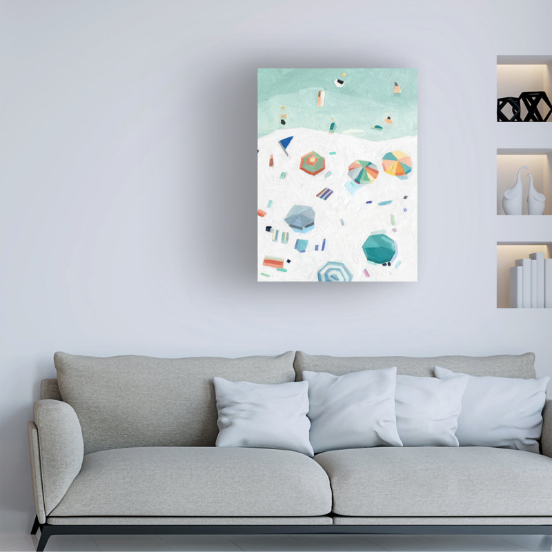 «Beach Vista II» par Emma Scarvey - peinture sur toile tendue, H 19 po x l 14 po x P 2 po