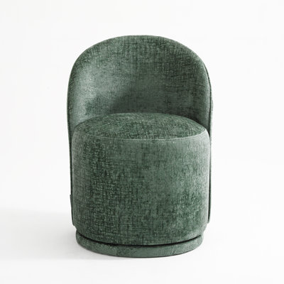 Upholstered Chenille Swivel Barrel Chair