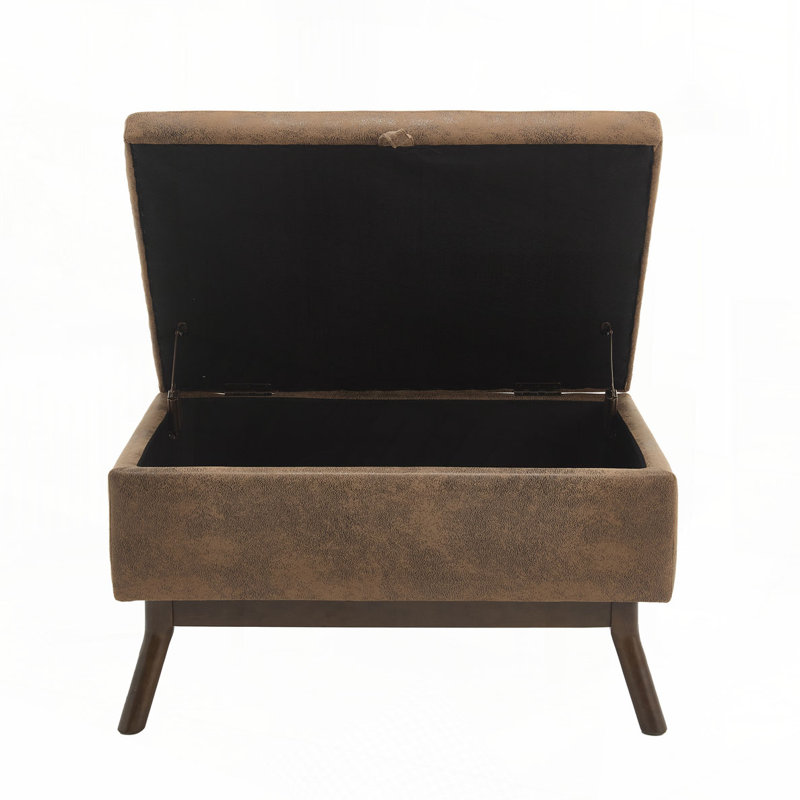 Table basse avec rangement, repose-pieds, Microsuède café