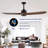 Quiet Reversible DC Motor Aviation Inspired Modern Ceiling Fan No Light Matte Black