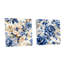 Motif victorien rococo bleu cobalt victorien - ensemble d'art mural en acrylique floral sur verre-1871182078