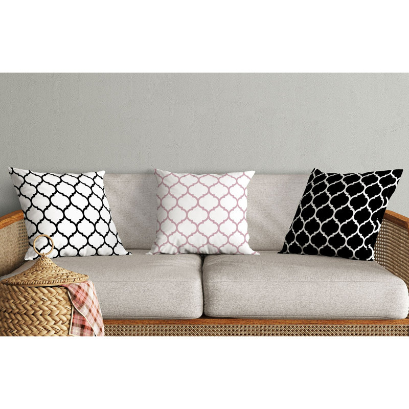 Comfortable Cushion Set (3 Pieces), 17 x 17 Inches | 50% Cotton / 50% Polyester, Silicone Filling | Machine Washable, Ironable, Digital Print Design | Perfect for Home Decor, Sofas, and Chairs