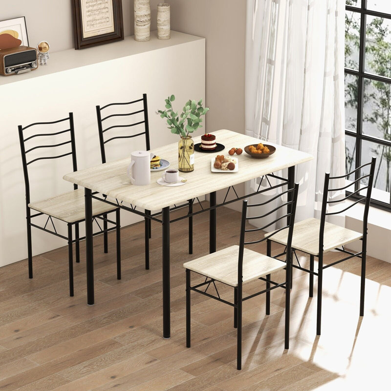 Sanno 4 - Person Dining Set, Brown, Grey