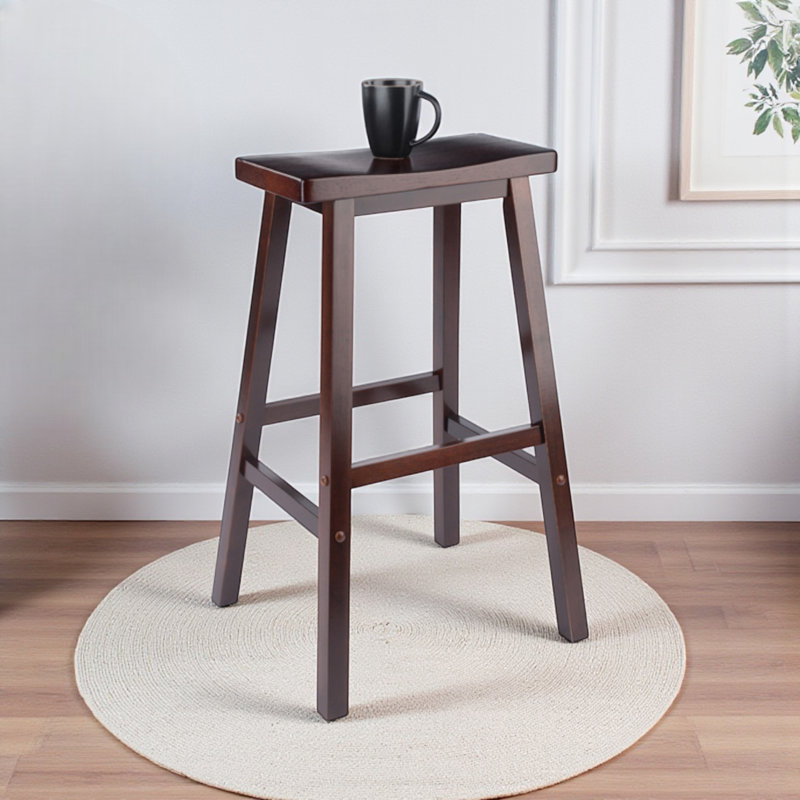 Ensemble de salle à manger 3 pièces Marez Brown avec 1 table et 2 tabourets, H 38,52 po x l 33,52 po x P 33,52 po