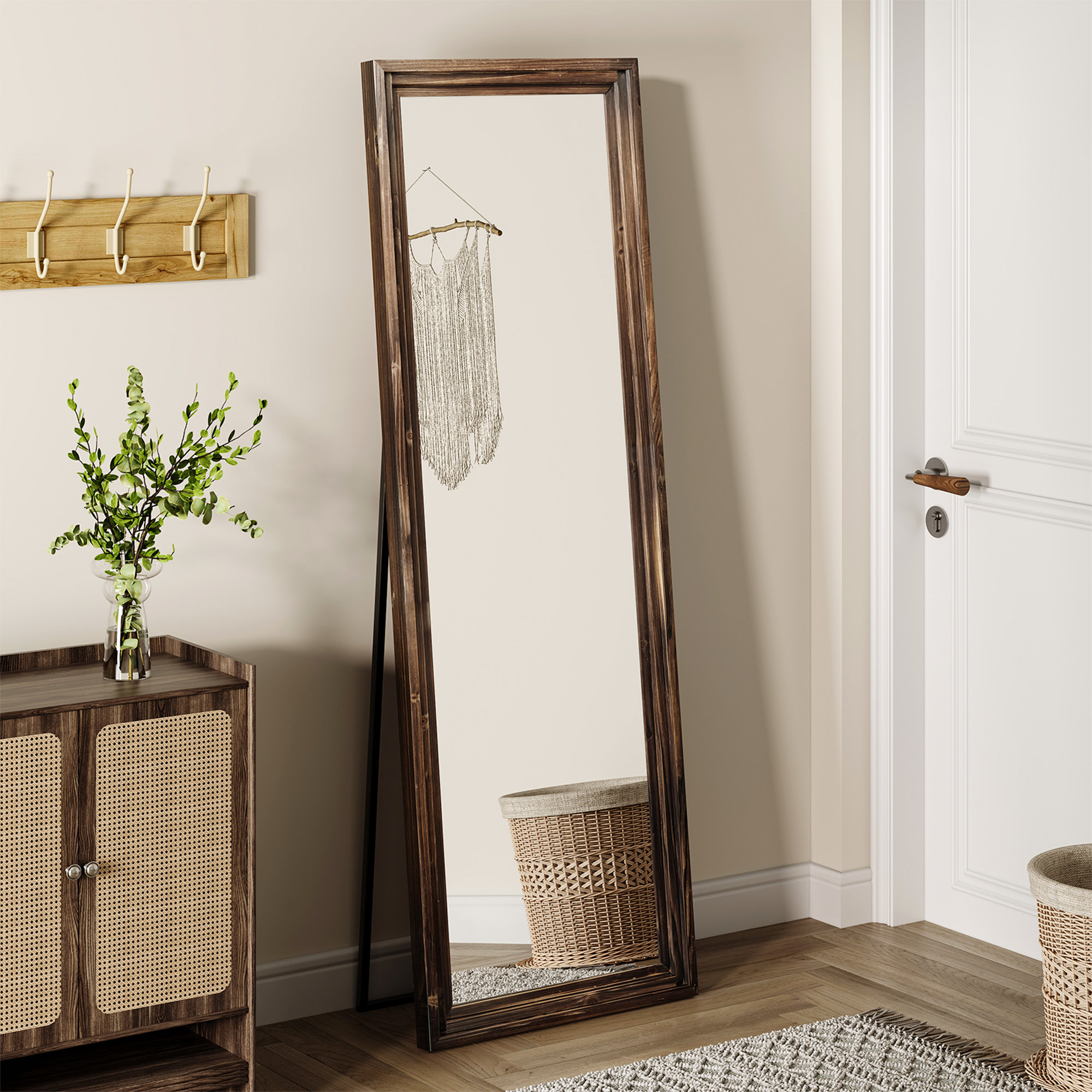 Wood Frame Floor Mirror