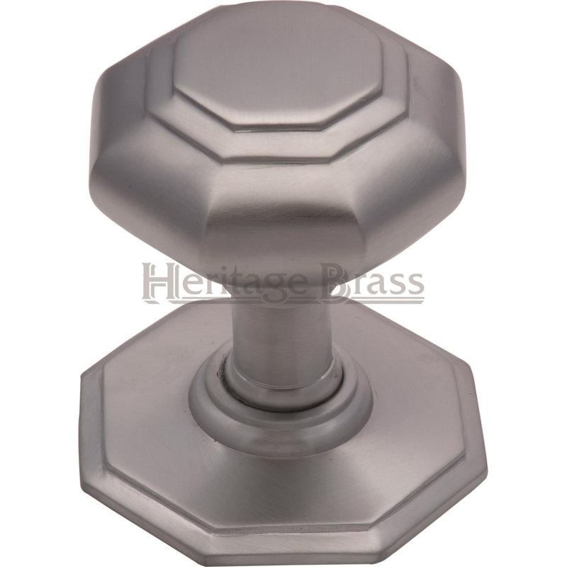 Heritage Brass Heritage Octagon Centre Door Knob 3", Satin Chrome