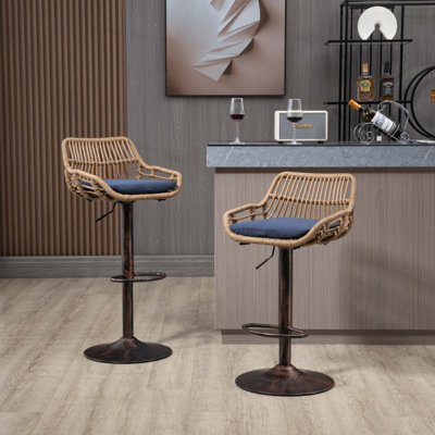 Ensemble de 2 tabourets de bar modernes pivotants