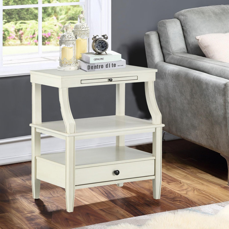 Storage Nightstand, Antique White