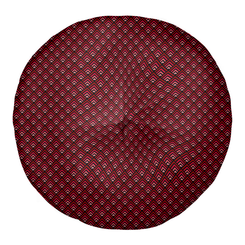 Coussin de sol géométrique Katelyn Elizabeth, 26 po x 26 po, Rouge