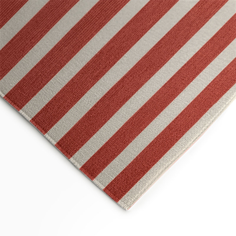 Tapis intérieur / extérieur beige HorizontalStripes, Rectangle 5 pi x 7 pi