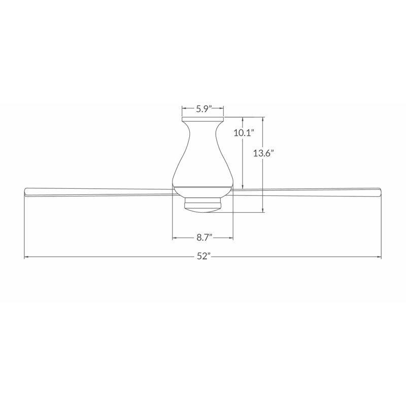 LED Flush Mount Ceiling Fan, Brushed Aluminum, White, Handheld Remote Control (2-wire)