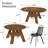 43.3''-59'' Extendable Round Dining Table For 4-6, Mid Century Modern Wooden Round Table With Removable Leaves Space Saving, For Kitchen Living Room-123349324-123349322