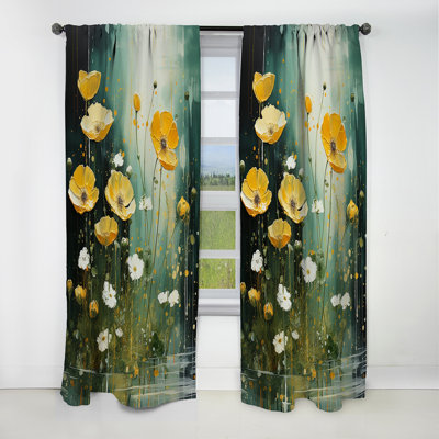 Michelle - Rideau occultant floral Buttercups - 1 panneau