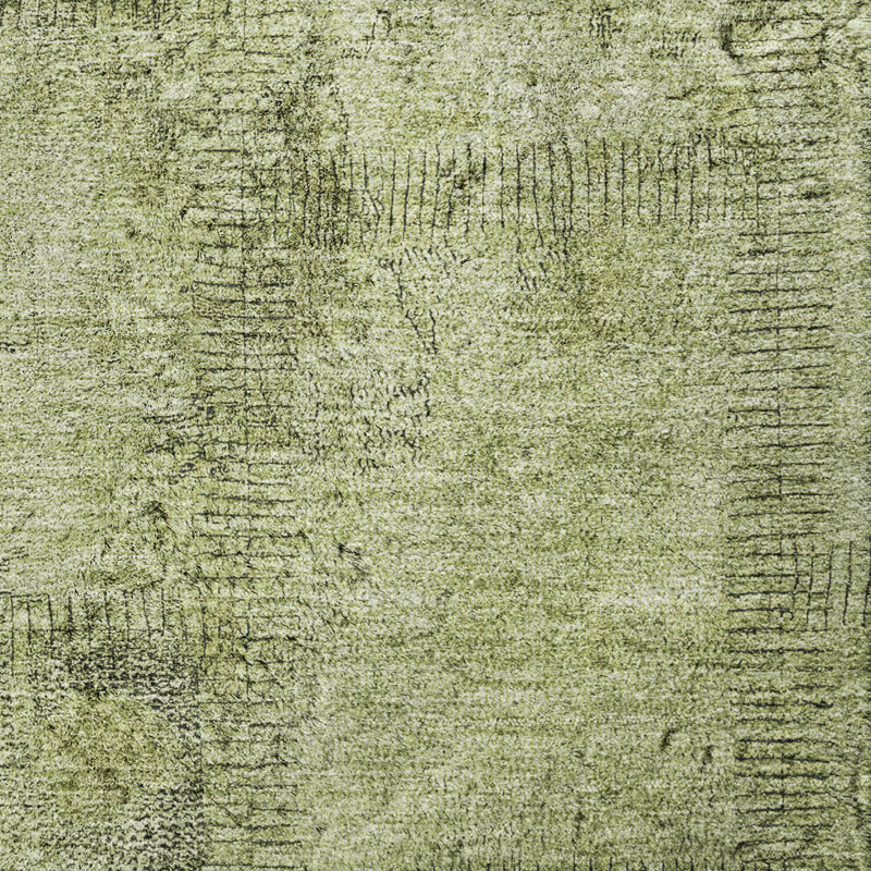 Tapis à poil long de qualité supérieure lavable à la machine ADS685, Fougère, Rond 8 pi