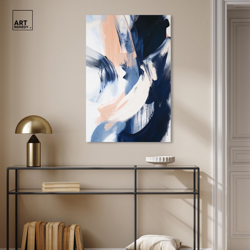 Windswept Blue Abstract Canvas Art, 36" x 24"