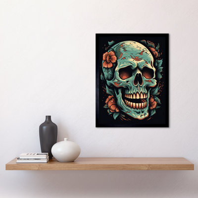 Lukats Flowers Skull - Single Picture Frame Print