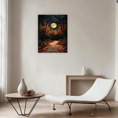 Art mural 24 pi x 36 po Moonlit Forest Path