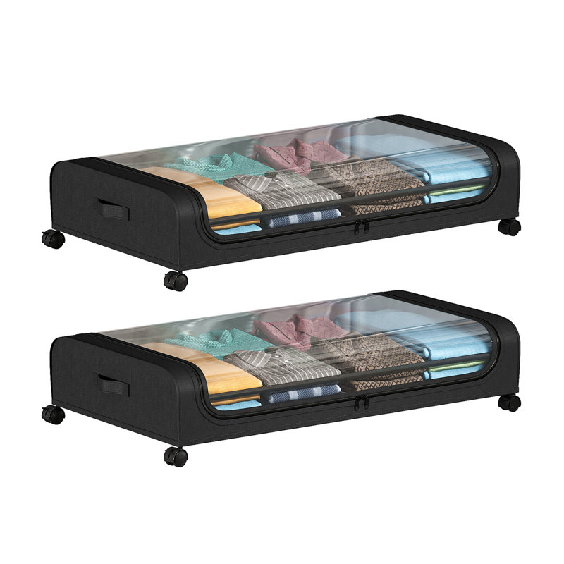 2pcs Under Bed Storage Containers Under Bed Drawer with Clear Window