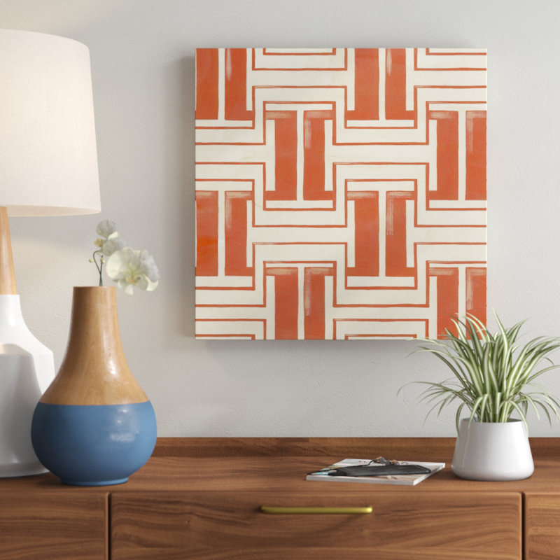 «Retro Blockprint V», impression sur toile, H 20 po x l 20 po