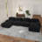 Compression Sofa, U Shape Sofa, Corduroy Fabric Sofa, For Living Room-419078995