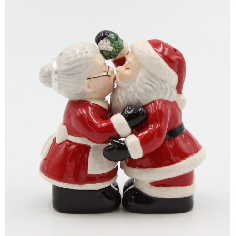 Pink Vintage Santa Salt & Pepper Shakers Set/2