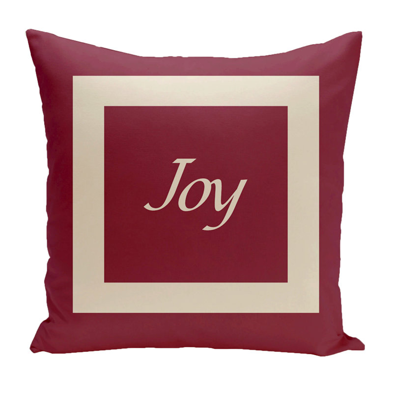 Housse et insert de coussin carré Holiday Brights Joy, H 18 po x l 18 po, Canneberge / cuir