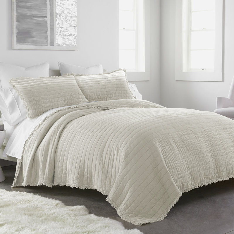 Your Lifestyle by Donna Sharp Delano Blush 3PC Garment Washed Cotton King Quilt Set, King Quilt + 2 King Shams, Blush
