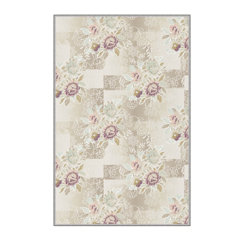 Premium Polyester Area Rug (5.2 x 7.5 ft), 100% Antibacterial, Non-Slip Underside, 0.3 in Pile Height | Machine Washable, 3D Digital Print, Durable Woven Carpet | Ideal for Living Room, Bedroom & Dining Spaces