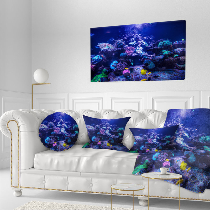 Aquarium récif, réservoir - reproduction de photo, H 12 po x l 20 po x P 1 po, Toile tendue