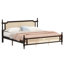 Très grand lit avec tête de lit et base en bois de pin, couleur-350170803