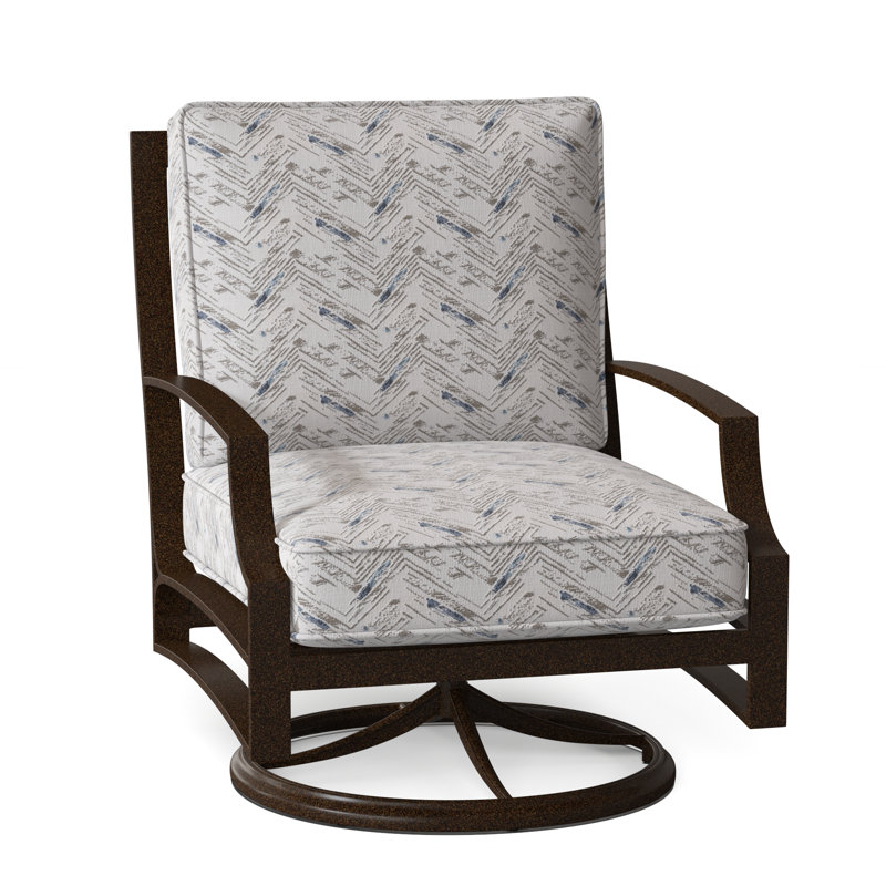 Seal Cove Outdoor Swivel Lounge Chair, Canvas Bird's Eye Sunbrella® Canvas, Chestnut Brown