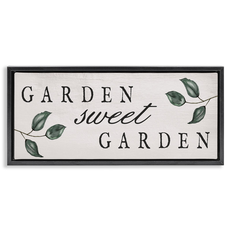 Cadre flottant Sweet Garden, design par Lil 'Rue, Cadre flottant noir de jais, 14" H x 31" W