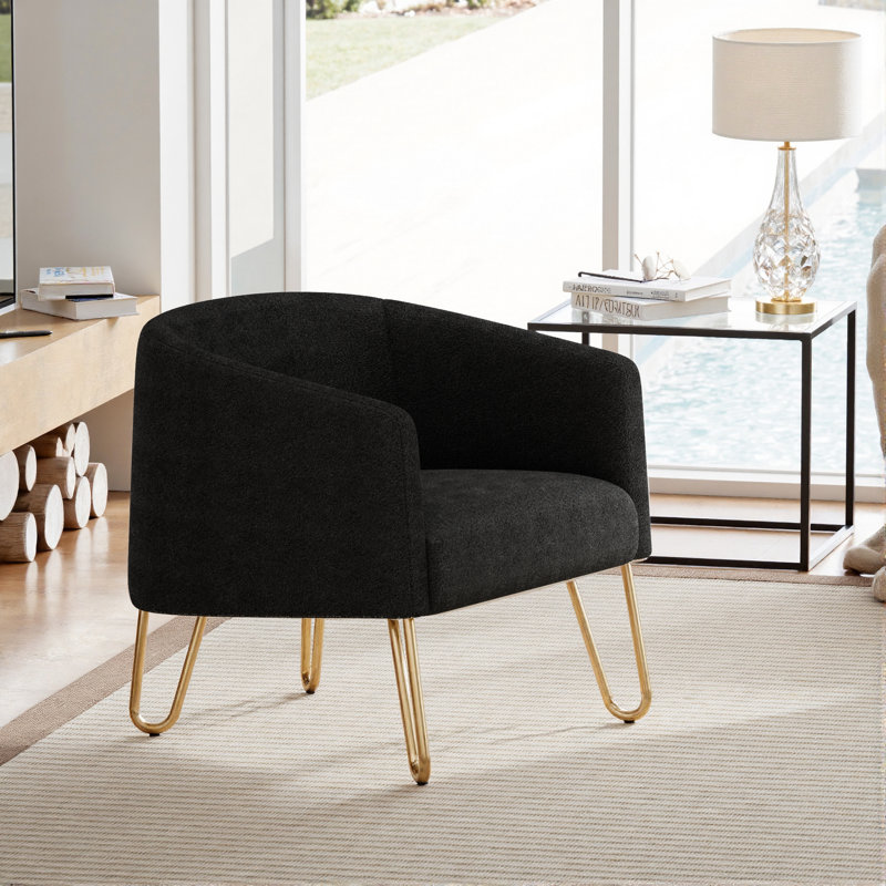 Fauteuil demi-tonneau Kashiff, Noir
