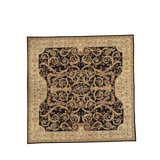 Hand-Knotted High-Quality Beige, Black, and Brown Square Area Rug