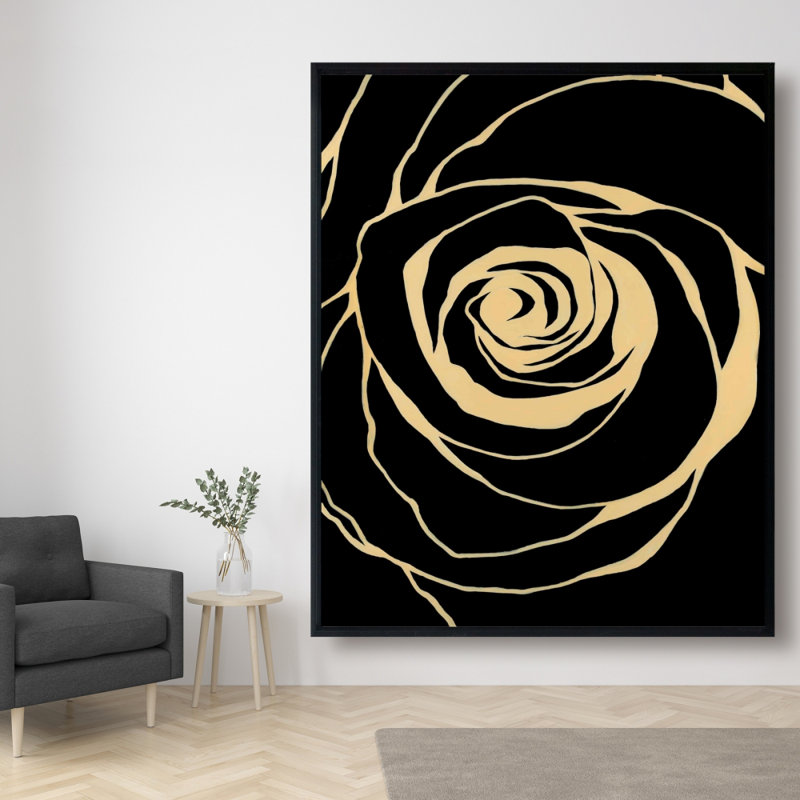 Black Rose Print On Canvas