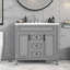 Meuble-lavabo 36 po avec lavabo supérieur, armoire de rangement moderne avec 2 portes à fermeture douce et 2 tiroirs, meuble-lavabo simple-118003221