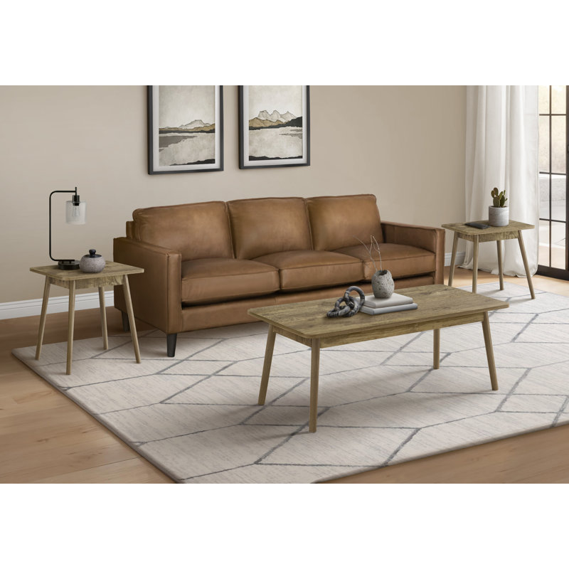 Ensemble de table, ensemble de 3 pièces, café, bout, côté, décor, salon, brun clair, Mid-Century, moderne, Brun pâle