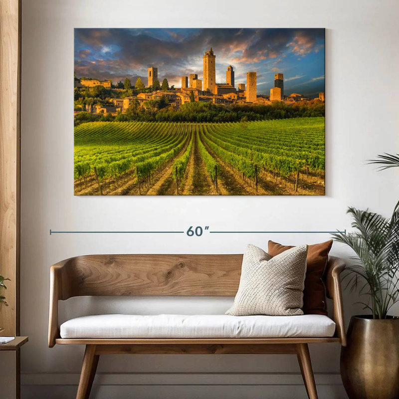 Ravi San Gimignano Sunset, 34" H x 51" W
