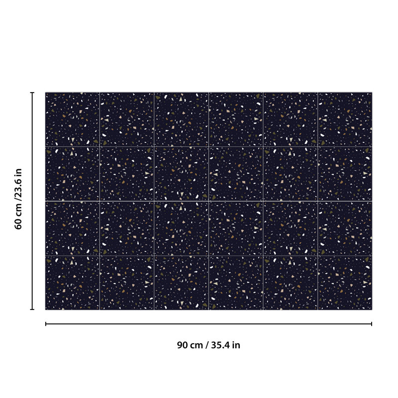 15 x 15cm Aluminum Mosaic Tile, Blue