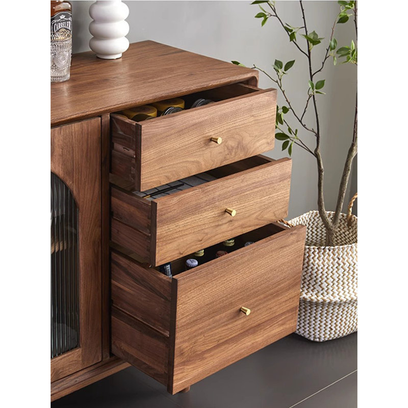 Buffet décoratif en verre, 33.46" H x 55.12" W x 15.75" D