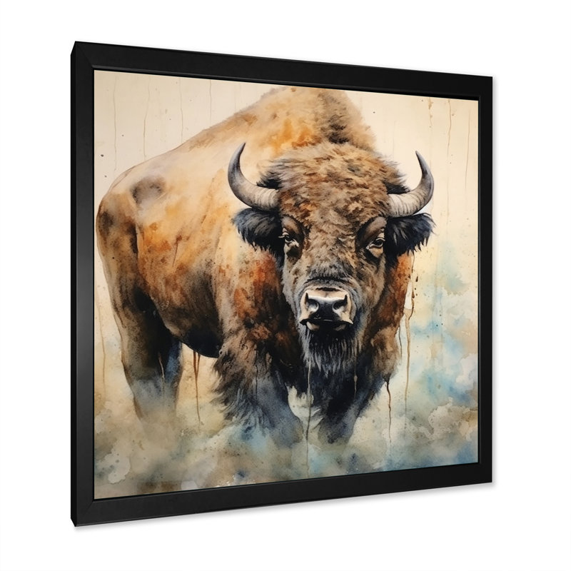 Buffalo Majesty - Buffalo / Bison, impressions encadrées, Noir, H 16 po x l 16 po, Cadre photo unique