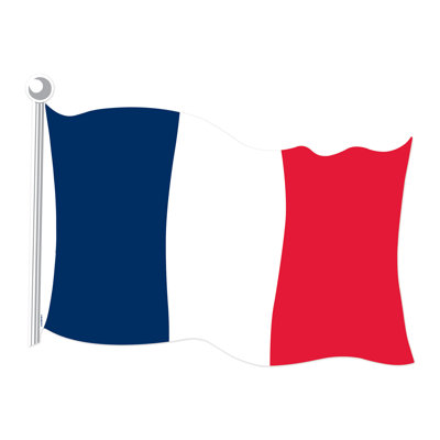 French Flag Cutout - 18" - Pack of 24