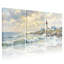 Ensemble de 3 tableaux sur toile représentant un phare au bord de la mer et des vagues de l'océan-32129809