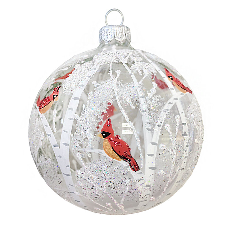 Snow-Covered Forest Glass Christmas Tree Ornament