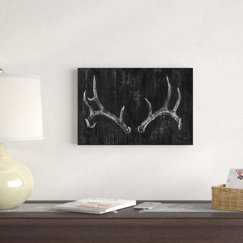«Rustic Antler II» par Ethan Harper - reproduction d'art sur toile, H 20 po x l 30 po, Toile tendue, Sans cadre