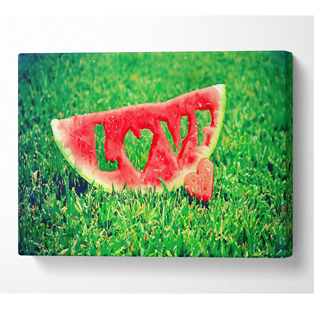 Liebe Wassermelone - Kunstdrucke auf Leinwand - Wrapped Canvas