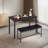 Konawa Wood Dining Table And Chair Set,kitchen Table With 2 Dining Benches