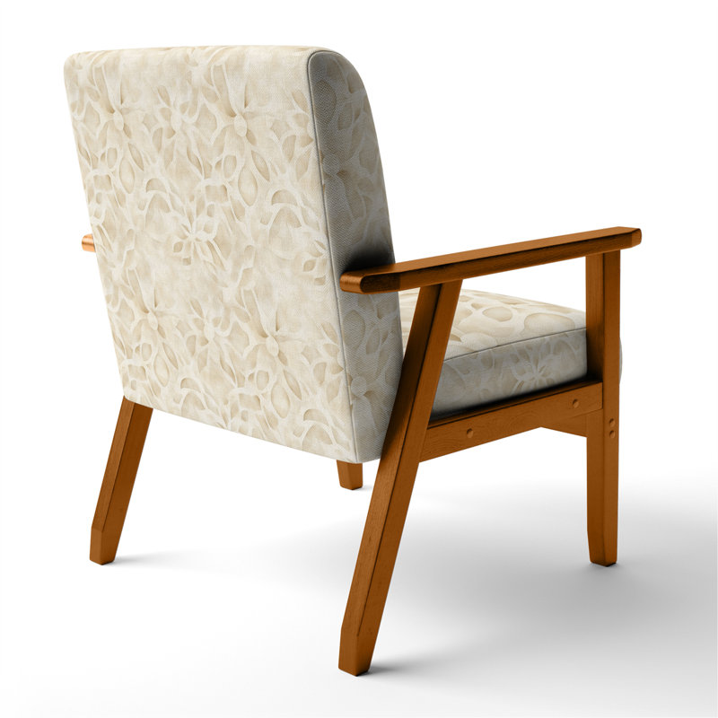 Chaise d'appoint Boho - Fauteuil Calala, Accoudoirs carrés bruns