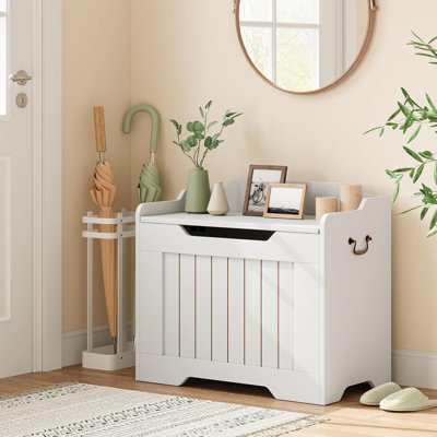 Storage Chest, 24.8inch Toy Chest, Kids Wood Large Toy Box, Storage Bench with Safety Hinge, Farmhouse Storage Trunk for Entryway, Living Room, Bedroom, Playroom
