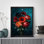 Art mural noir, nature morte et floral gothique, impression de cadre fantaisiste foncé rétro